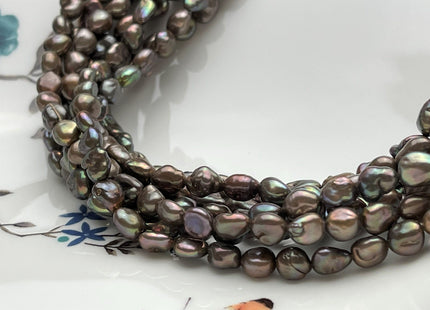 5-6x7-8 mm Dark Brown Copper Color Keshi Rice Nugget Freshwater Pearl Beads Genuine Natural Keshi Pearl #P1778