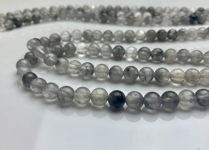 4mm 6mm 8mm 10mm AAA Smooth Round Cloudy Quartz Gemstone Beads Natural Light And Dark Gray Quartz Gemstone Loose Beads #2304