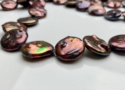 19-20 mm Purplish Brown Jumbo Freshwater Coin Pearls Genuine Freshwater Coin Pearls Limited Edition Purplish Brown Color Pearl Beads #1389