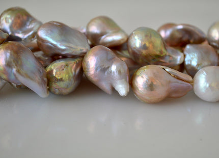 13-18 x 22-30 mm Jumbo Natural Pink Baroque Pearl, Natural Pink Genuine Baroque Pearl Beads, Natural Pink Baroque Pearls #525