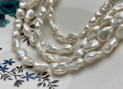 6-9x8-13 mm AAA High Luster Limited Edition Natural White Keshi Rice Nugget Freshwater Pearls Beads Genuine Keshi Paddle Pearls #1107