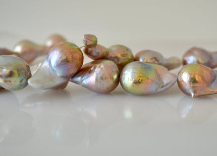 13-18 x 22-30 mm Jumbo Natural Pink Baroque Pearl, Natural Pink Genuine Baroque Pearl Beads, Natural Pink Baroque Pearls #525