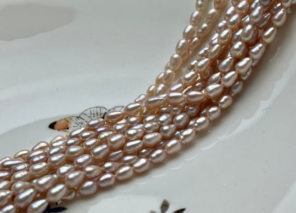 WHOLESALE 3x4-6 mm Natural Pink Rice / Oval Freshwater Pearl High Luster Freshwater Pearls Beads Small Pink Seed Pearl Beads #1407