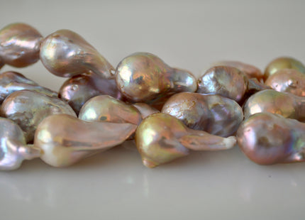 13-18 x 22-30 mm Jumbo Natural Pink Baroque Pearl, Natural Pink Genuine Baroque Pearl Beads, Natural Pink Baroque Pearls #525