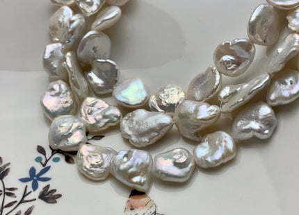 10-17 mm AA Natural White Keshi Center Drilled Freshwater Pearl Beads Genuine High Luster White Cornflake Keshi Pearls #1893