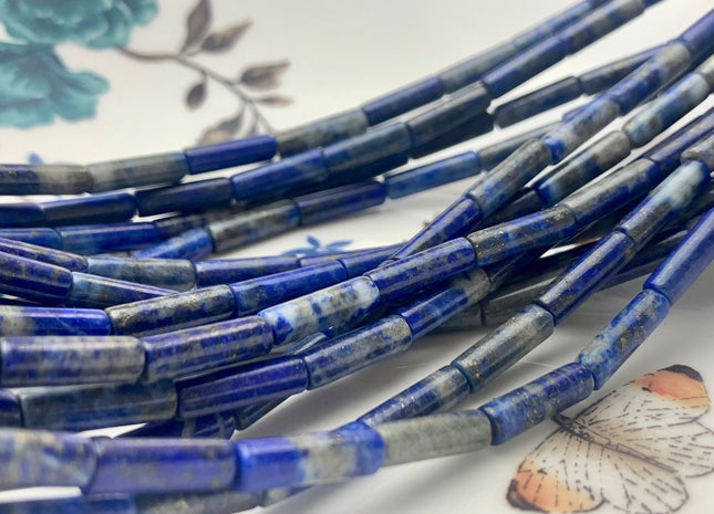 4x13-14 mm Tube Shape Natural Jasper Gemstone Beads Genuine Blue And Gray Jasper Gemstones Loose Beads 15.5 Inches Strand #3142