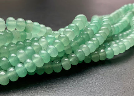 5x8 mm Natural Color Smooth Rondelle Shape Green Aventurine Gemstone Beads Genuine Green Aventurine Loose Beads 15 Inches Strand #2787