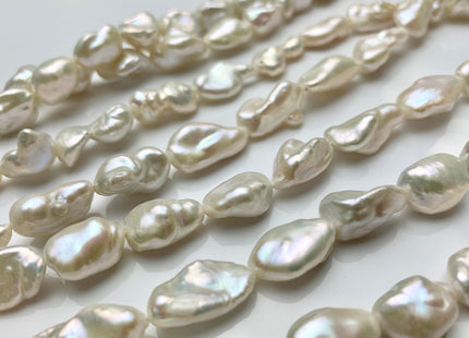6-9x8-13 mm AAA High Luster Limited Edition Natural White Keshi Rice Nugget Freshwater Pearls Beads Genuine Keshi Paddle Pearls #1107