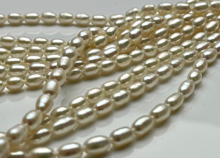 5x7-9 mm AAAA Natural White Freshwater Pearl Rice/Oval Shape Pearl Beads Genuine High Luster Freshwater Pearls #P1724