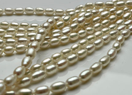 5x7-9 mm AAAA Natural White Freshwater Pearl Rice/Oval Shape Pearl Beads Genuine High Luster Freshwater Pearls #P1724