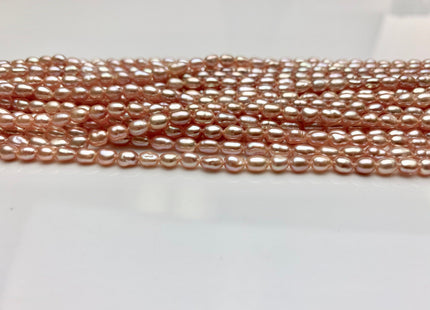 WHOLESALE 3x4-6 mm Natural Pink Rice / Oval Freshwater Pearl High Luster Freshwater Pearls Beads Small Pink Seed Pearl Beads #1407
