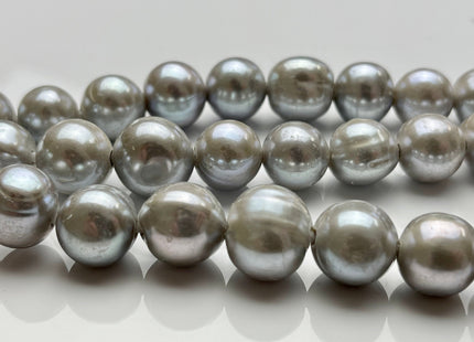 12-15 mm Half Strand Large Hole Extra Shiny Silver Gray Graduated Freshwater Edison Pearl Beads 1.5mm or 2.2mm Hole Natural Pearls #364