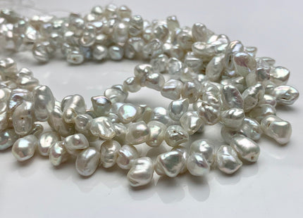 5x7 mm 5x9 mm Grade B Natural Silver White Keshi Freshwater Pearl Beads Rare Top Drilled Genuine Silver White Keshi Freshwater Pearls #P1535