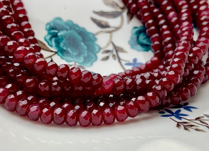 BEST DEAL 4x6 mm Faceted Rondelle Dark Mahogany Color Agate Gemstone Beads Genuine Agate Gemstone Loose Beads 14 Inches Strand #2769