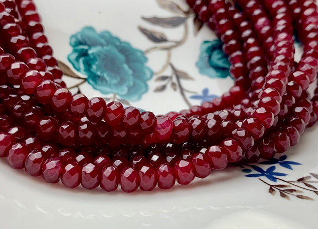 BEST DEAL 4x6 mm Faceted Rondelle Dark Mahogany Color Agate Gemstone Beads Genuine Agate Gemstone Loose Beads 14 Inches Strand #2769