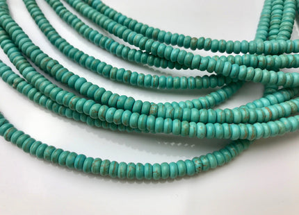 WHOLESALE 4-5mm Turquoise Color Howlite Beads Barrel Rondelle and Heishi Shape Full Strand #2120