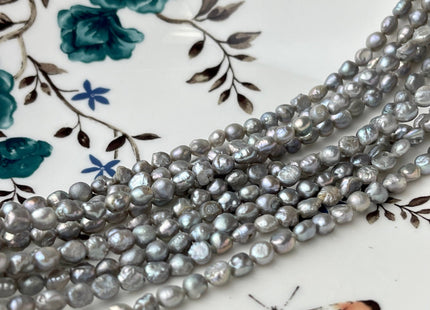 4-5 mm Gray Color Potato Nugget Freshwater Pearl Beads Genuine Freshwater Pearls Tiny Gray Nugget Cultured Seed Pearl Beads #P2312