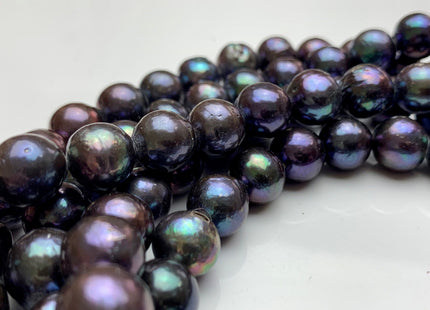 10.5-11 mm AA Peacock Edison Baroque Pearls Off-Round Shape Genuine Rainbow Peacock Color Edison Pearl Beads #1813