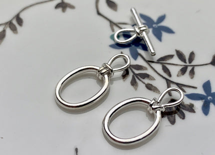 10x20 mm 925 Sterling Silver Toggle Oval Clasp Genuine 925 Sterling Silver Toggle Findings With Oval Shape Design DIY Jewelry #10115