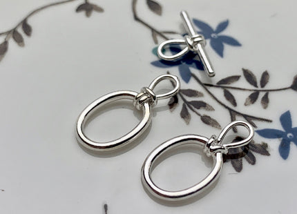 10x20 mm 925 Sterling Silver Toggle Oval Clasp Genuine 925 Sterling Silver Toggle Findings With Oval Shape Design DIY Jewelry #10115