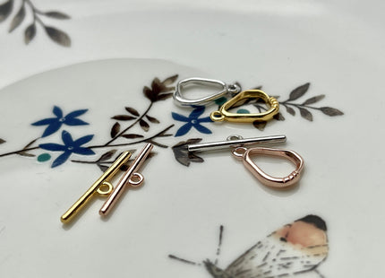 9x13 mm 11x15 mm 925 Sterling Silver/Gold/Rose Gold Toggle Clasp Genuine 925 Silver Toggle Findings Oval Egg Shape Design DIY Jewelry #10265