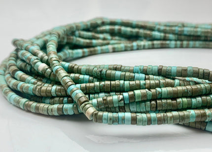 4 mm Turquoise Heishi Rondelle Shape Gemstones Loose Beads 15 Inches Strand #3249