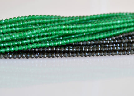 2.5 mm Dark Gray MoonStone Or Green Onyx Beads Natural Color Faceted Round Shape #2044