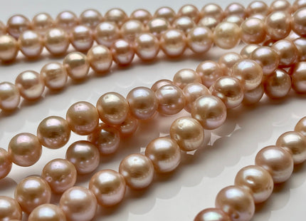 10 mm AA Half Strand Large Hole Natural Light Peach Pink Potato Freshwater Pearl Bead Hole Size 2.2 mm Large Hole Pink Pearl 21 Beads #P1800