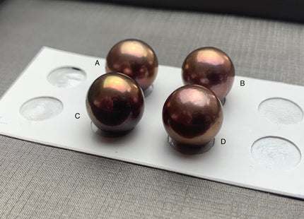ONE Piece AAAA 11-13mm Ultra Dark Natural Mauve Purple Color Top Quality High Luster Half Drilled Baroque Edison Freshwater Pearls #P1100