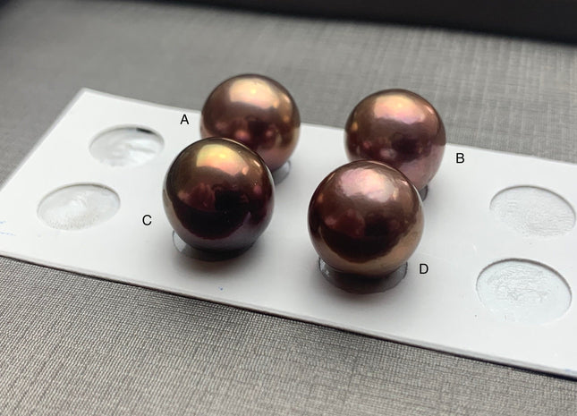 ONE Piece AAAA 11-13mm Ultra Dark Natural Mauve Purple Color Top Quality High Luster Half Drilled Baroque Edison Freshwater Pearls #P1100