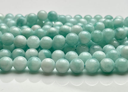 8 mm Blue Larimar Smooth Round Shape Genuine Blue Larimar Gemstone Loose Beads Half Strand 8 Inches 23 Beads #3855