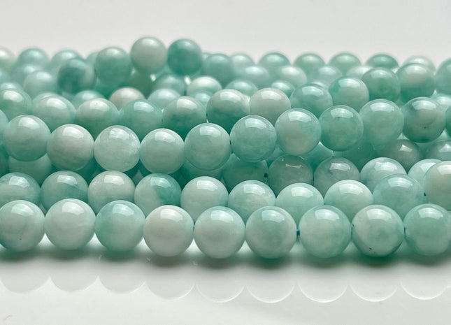 8 mm Blue Larimar Smooth Round Shape Genuine Blue Larimar Gemstone Loose Beads Half Strand 8 Inches 23 Beads #3855
