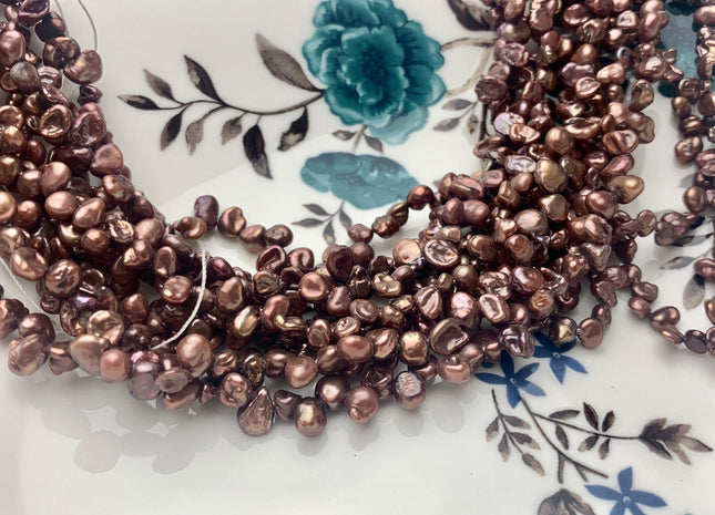 3x5 mm Dark Brown Color Tiny Small Keshi Freshwater Pearl Beads Center Drilled Keshi Pearls Genuine Freshwater Tiny Keshi Pearls #P1652