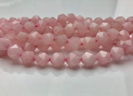 10 mm AAA Natural Faceted Star Cut Rose Quartz Gemstone Beads Genuine Faceted Rose Quartz Gemstone Loose Beads 8 Inches Half Strand #2586