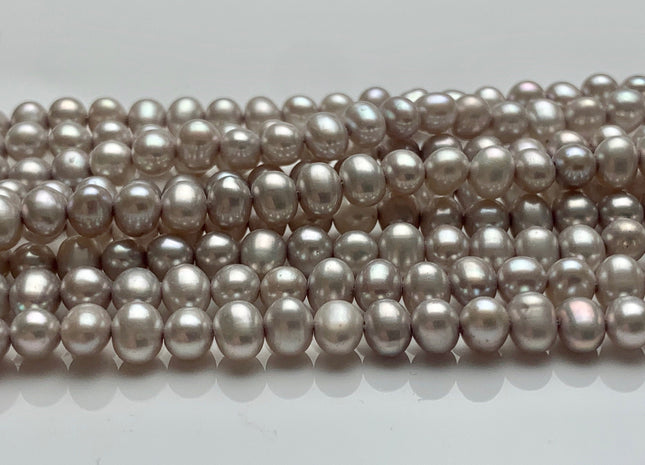 4-4.5 mm AA Silver Gray Color Potato Freshwater Pearl Beads High Luster Genuine Gray Color Tiny Potato Freshwater Pearls #P2077