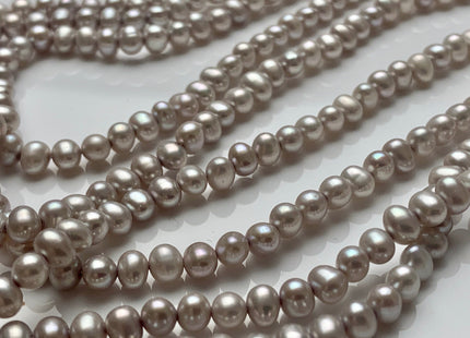 4-4.5 mm AA Silver Gray Color Potato Freshwater Pearl Beads High Luster Genuine Gray Color Tiny Potato Freshwater Pearls #P2077