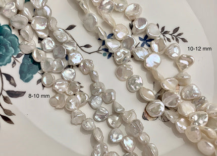 8-12 mm AAA Natural White Keshi Freshwater Pearls Top Drilled Keshi Pearl Beads High Luster Top Quality Cornflake Keshi Pearls #1492