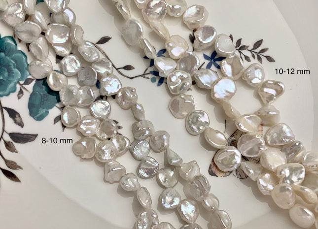 8-12 mm AAA Natural White Keshi Freshwater Pearls Top Drilled Keshi Pearl Beads High Luster Top Quality Cornflake Keshi Pearls #1492