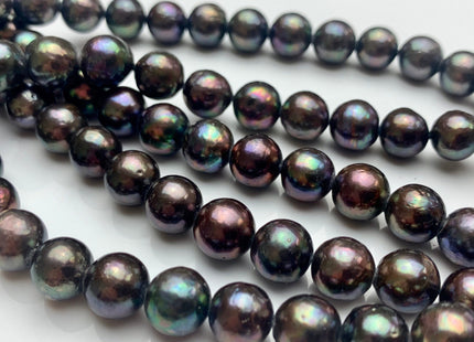 9-10 mm AA Green Peacock Edison Baroque Pearls Off-Round Shape Genuine Iridescent Green Peacock Color Edison Pearl Beads #1755