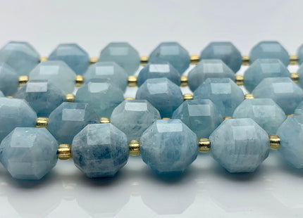 11x12mm 12x14mm AAA Half Strand Faceted Energy Prism Cut Aquamarine Gemstone Genuine Double Terminated Points Natural Blue Aquamarine #3589