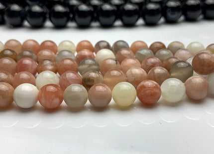 6mm 8mm 10mm AAA Natural Multi Color MoonStone Natural Multi Pink And Gray Color High Quality Smooth Round Gemstone Beads #2279