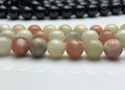 6mm 8mm 10mm AAA Natural Multi Color MoonStone Natural Multi Pink And Gray Color High Quality Smooth Round Gemstone Beads #2279