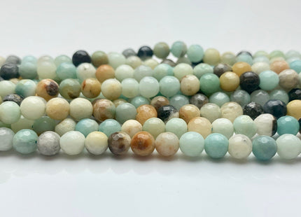4mm 6mm 8mm 10mm AAA Faceted Round Multi Color Amazonite Gemstone Beads Genuine High Quality Natural Green Mixed Amazonite 15.5 Inches #3247