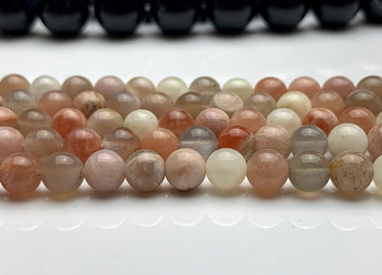 6mm 8mm 10mm AAA Natural Multi Color MoonStone Natural Multi Pink And Gray Color High Quality Smooth Round Gemstone Beads #2279