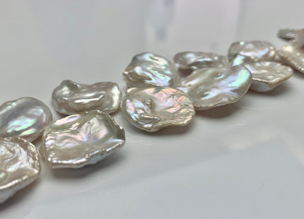 23-28 mm AAA High Luster Natural White HUGE Keshi Paddle Freshwater Pearl Beads Top Drilled Natural White CornFlake Keshi Pearls #1686