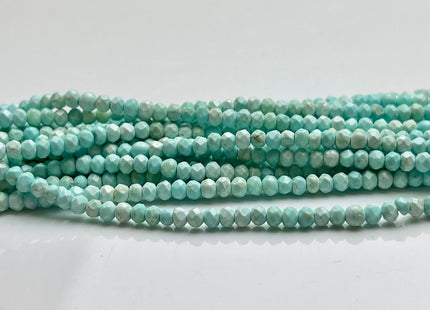 2-2.5x3 mm Faceted Rondelle Turquoise Beads Light Multi Blue Color 15 Inches Strand #4043