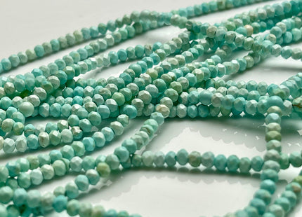 2-2.5x3 mm Faceted Rondelle Turquoise Beads Light Multi Blue Color 15 Inches Strand #4043