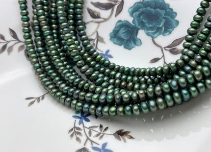 5-5.5mm AAA Olive Green Round Button Freshwater Pearl Freshwater Pearl Button Beads Genuine High Luster Cultured Rondelle Button Pearls #509