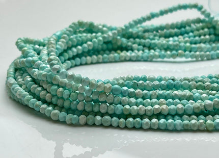 2-2.5x3 mm Faceted Rondelle Turquoise Beads Light Multi Blue Color 15 Inches Strand #4043