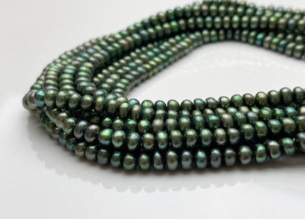 5-5.5mm AAA Olive Green Round Button Freshwater Pearl Freshwater Pearl Button Beads Genuine High Luster Cultured Rondelle Button Pearls #509